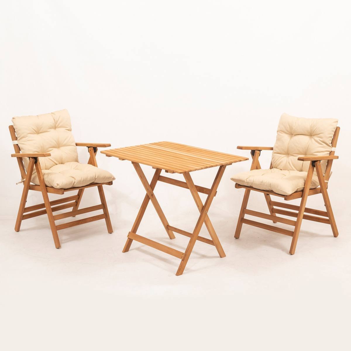 NORDVÄRK My025 havesæt m. 1 havebord og 2 havestole m. 4 pos., foldbar hos HomeNordic
