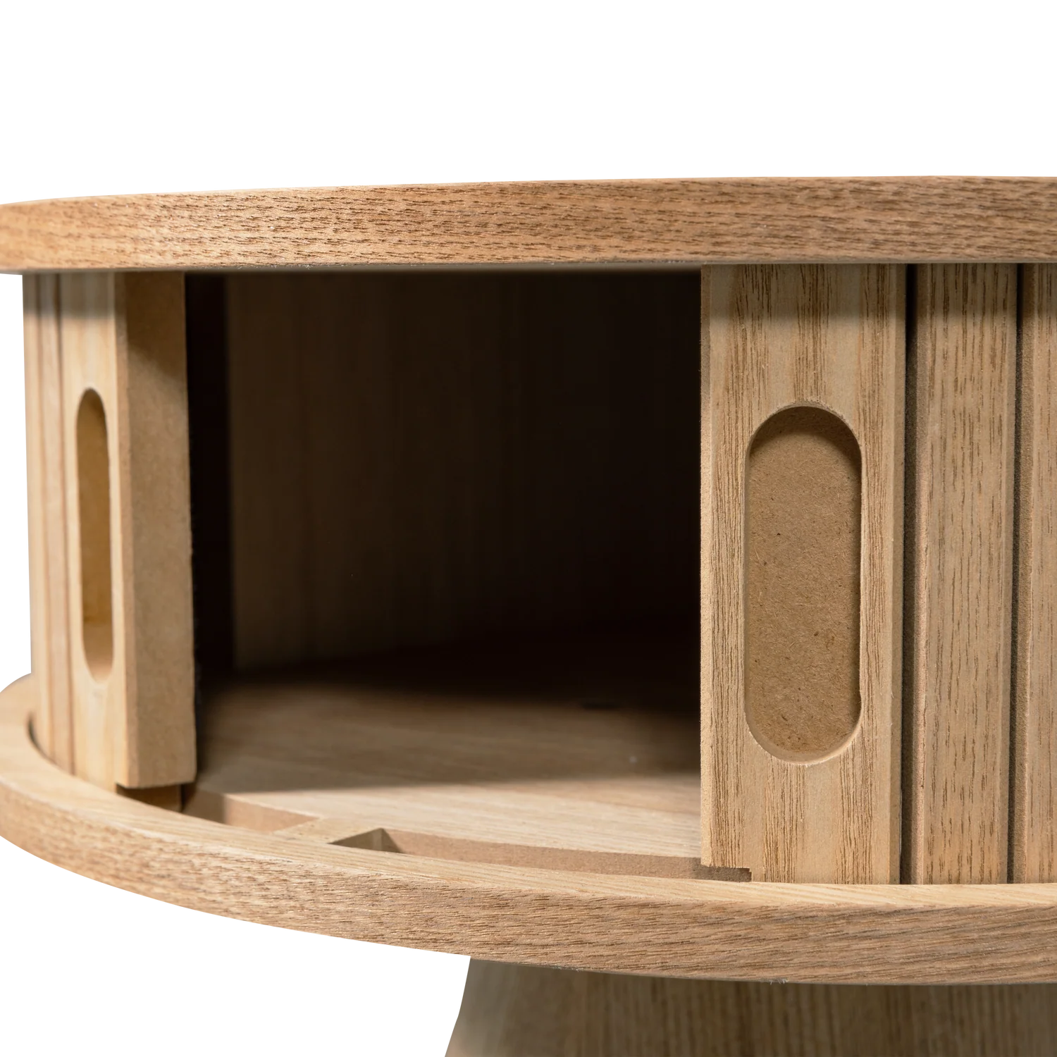 WOOOD - Karri natbord rundt i MDF/fyrretræ, natur, produktbillede 8 af 8, Sengeborde hos HomeNordic