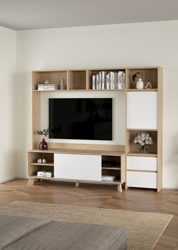 TVILUM Next TV-reol 1 skydelåge + 1 låge + 2 skuffer, produktbillede 12 af 14, Reoler hos HomeNordic