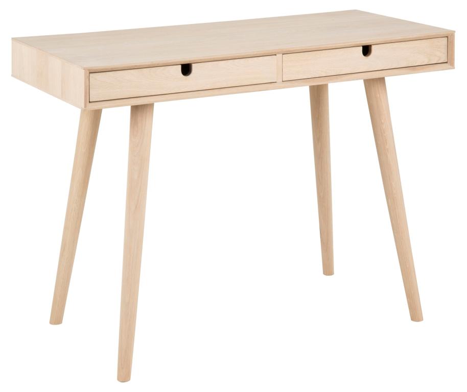 Liseleje skrivebord i hvidpigmenteret eg 100 x 45 cm med 2 skuffer., Skriveborde hos HomeNordic