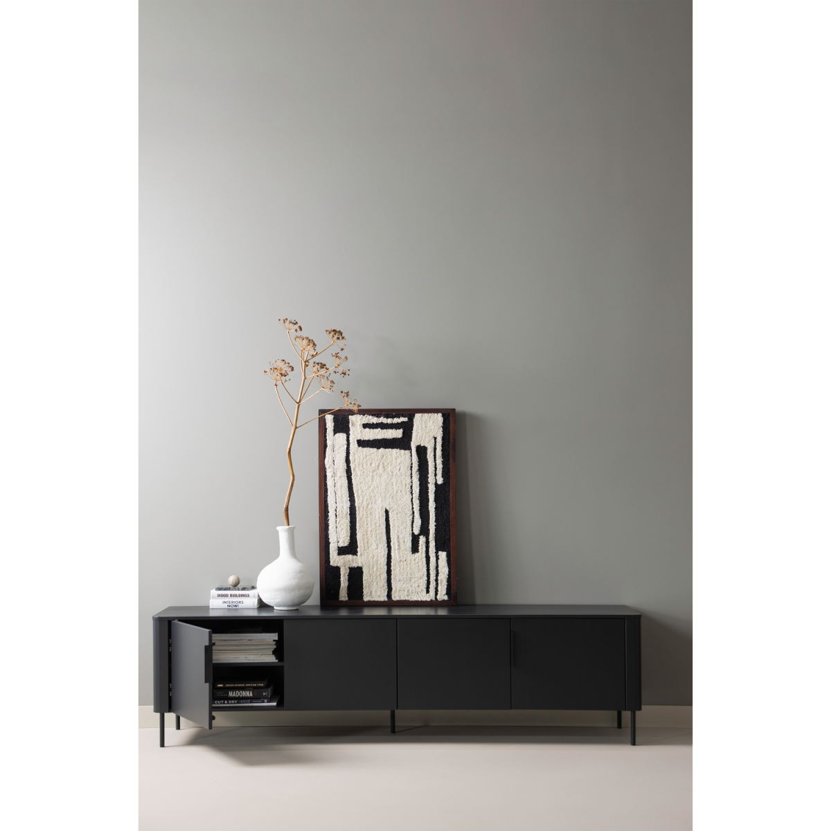 WOOOD Gunnar TV-bord, m. 4 låger og 2 hylder, produktbillede 9 af 9, TV-borde hos HomeNordic