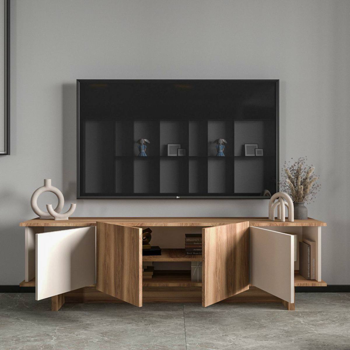 FUNZI LIVING Diana TV-bord, m. 4 låger og hylde, produktbillede 6 af 6, TV-borde hos HomeNordic
