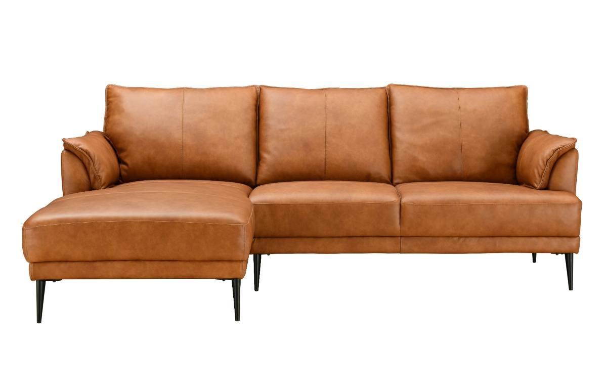 Jazz sofa med chaiselong til venstre i brun okselæder, produktbillede 2 af 9, Sofaer hos HomeNordic