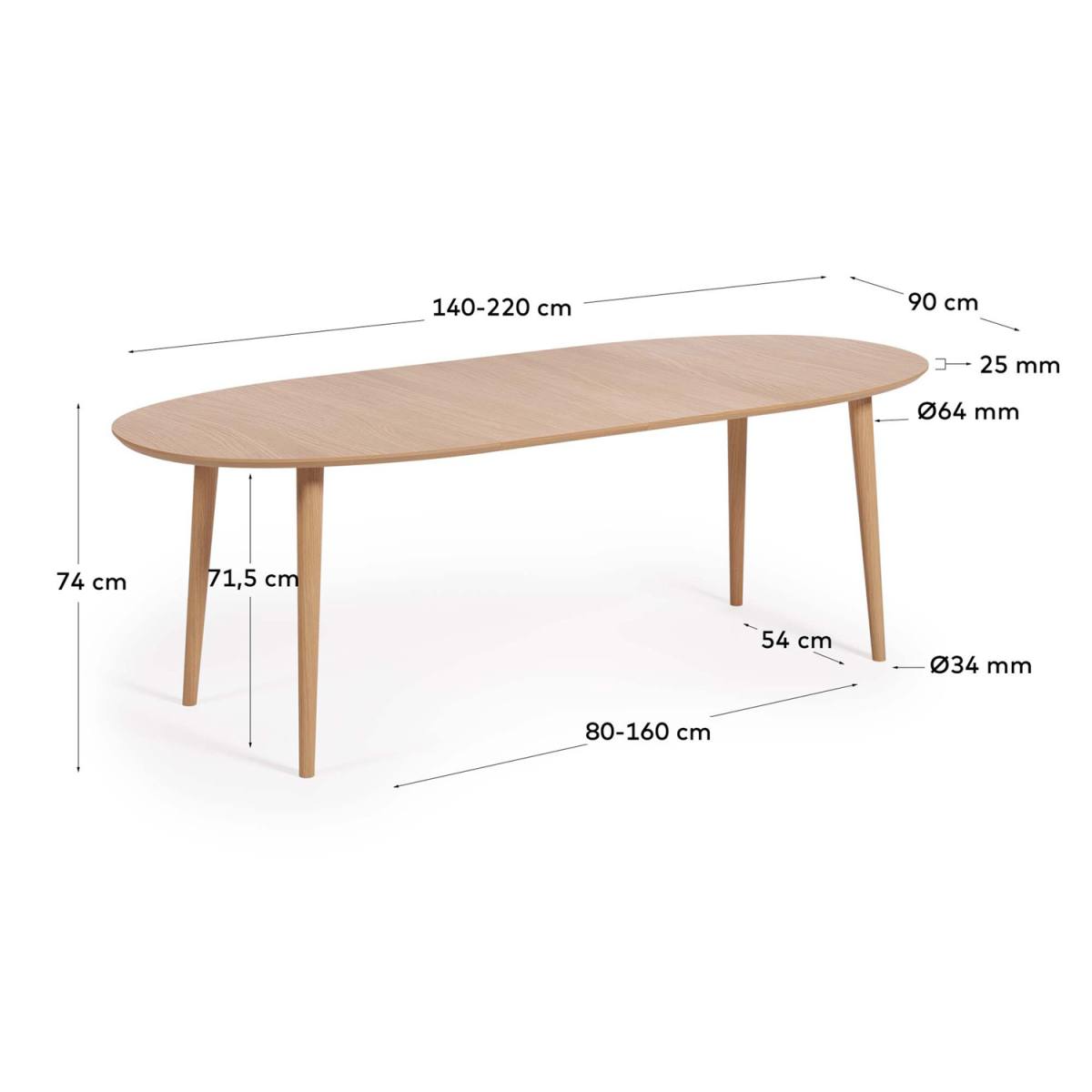 KAVE HOME Oakland spisebord, m. 2 tillægsplader, produktbillede 2 af 10, Spiseborde hos HomeNordic