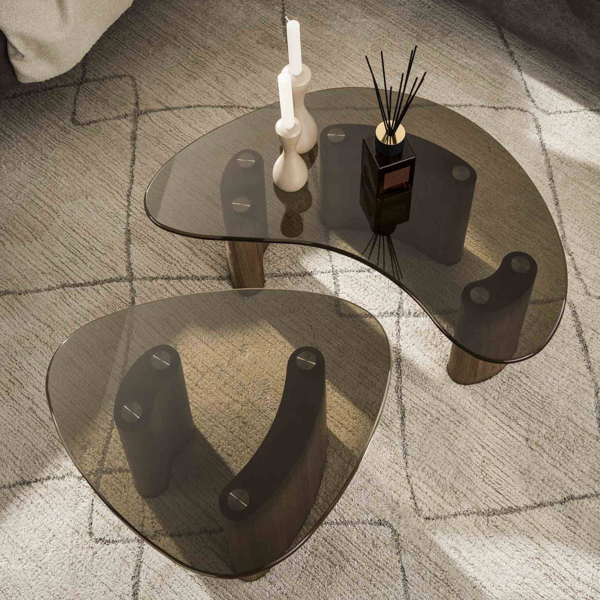 Vaso - Sofaborde med organisk form i brunt glas, produktbillede 3 af 6, Moderne designs hos HomeNordic
