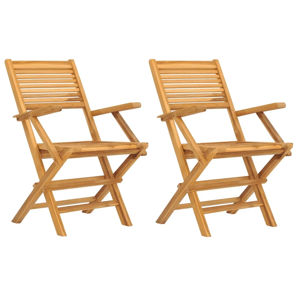 Havestole 55x62x90 Cm Foldbare Massivt Teaktræ, produktbillede 2 af 15, Havestole i teaktræ hos HomeNordic