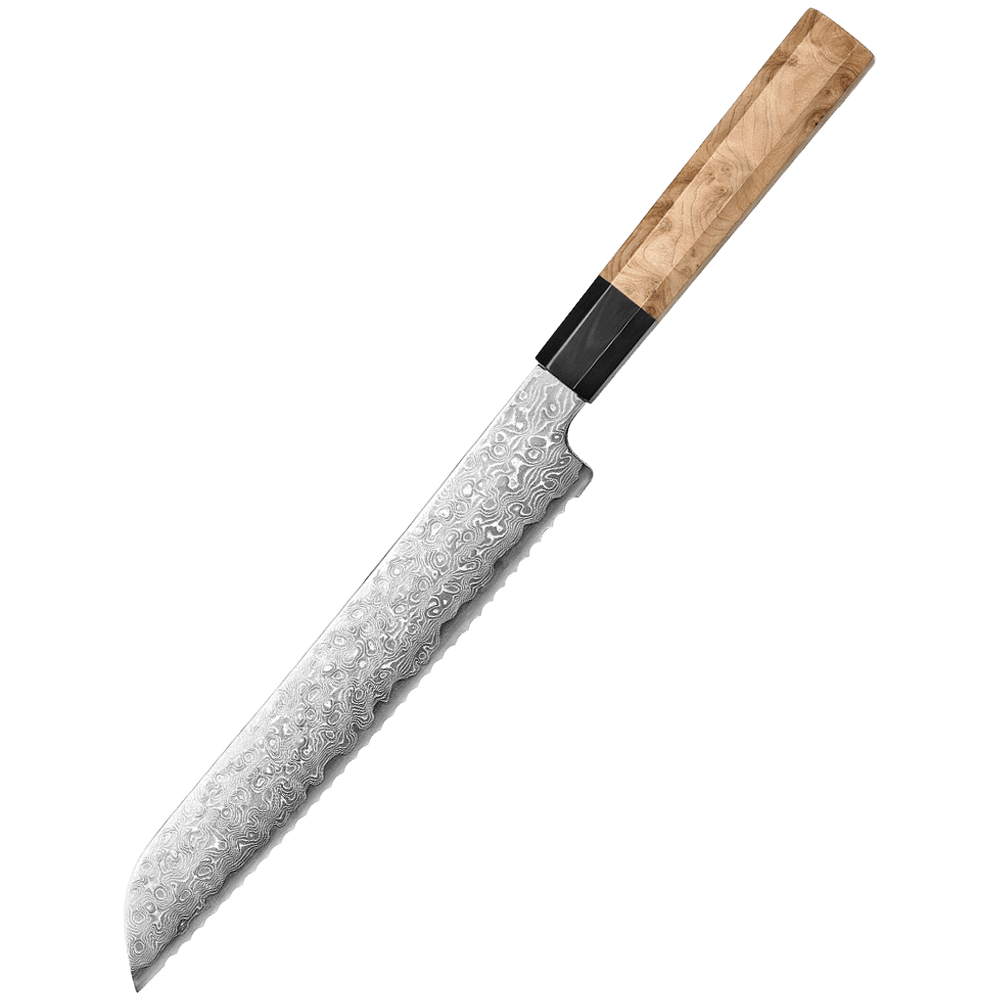 Ao bōzu | Japansk brødkniv 210 mm | Blue 2 / Aogami 2 & Damaskus49, Brødknive hos HomeNordic