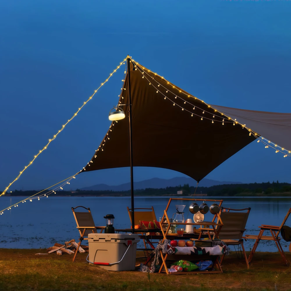 Campinglampe m. 10 meter lyskæde, Lyskæder hos HomeNordic