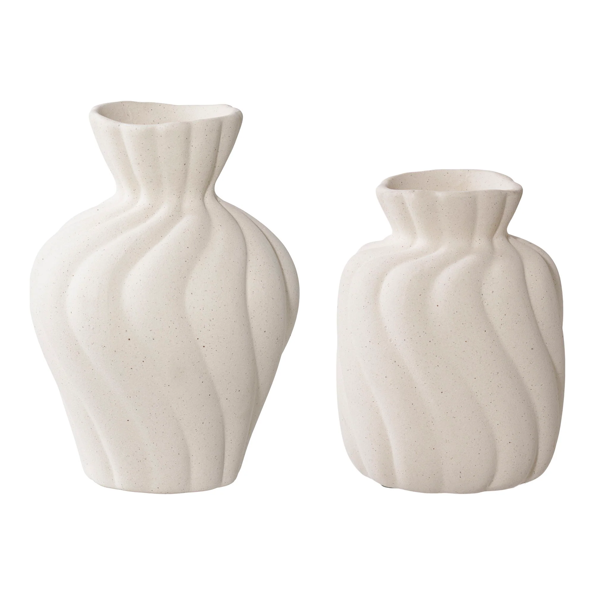Vase - Vase, Keramik, Hvid Sæt Af 2, Vaser hos HomeNordic