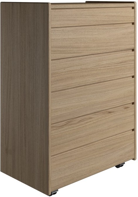 Krone 80 cm bred kommode med 6 skuffer i olieret egefiner, Kommoder hos HomeNordic