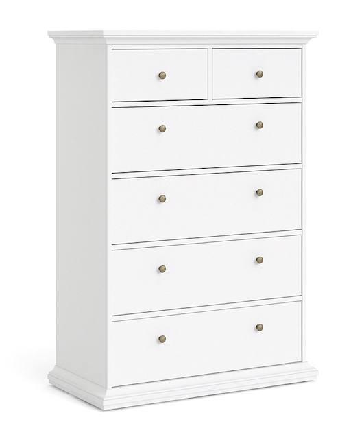 Frisenborg hvid kommode med 6 skuffer 95 cm bred, Kommoder hos HomeNordic