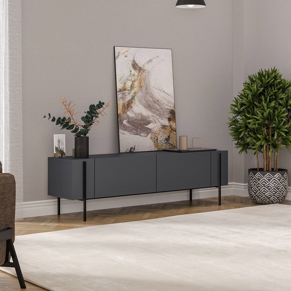 NORDVÄRK Herman TV-bord, m. 2 låger, produktbillede 7 af 8, TV-borde hos HomeNordic