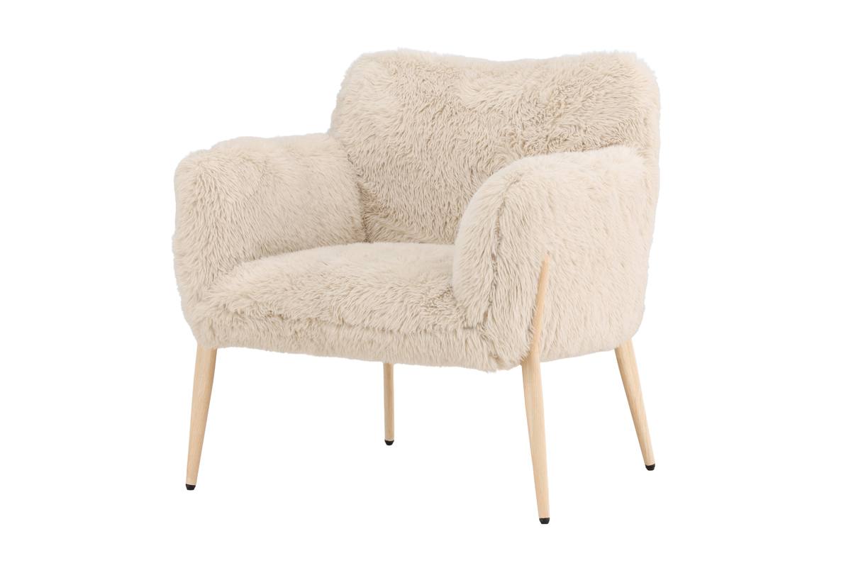 Gonzo - Lænestol i beige stof og metalben, produktbillede 2 af 9, Lænestole hos HomeNordic