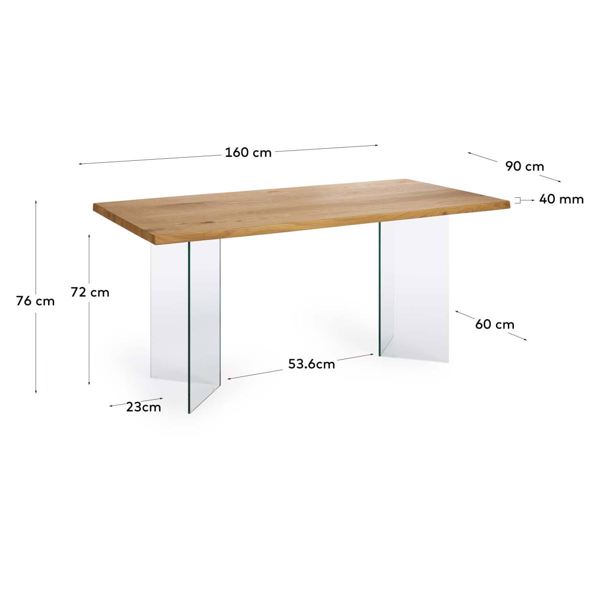KAVE HOME Lotty spisebord, rektangulær, produktbillede 2 af 6, Spiseborde hos HomeNordic