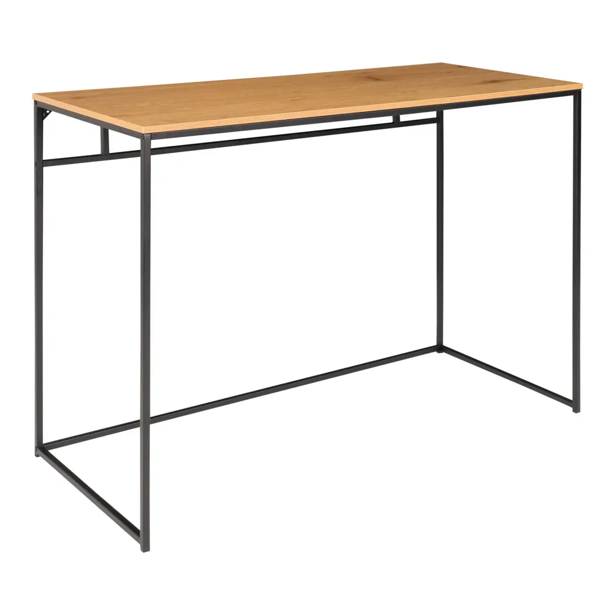 Vita - Skrivebord med sort ramme og egetræslook bordplade 100x45x75 cm, produktbillede 2 af 5, Skriveborde hos HomeNordic