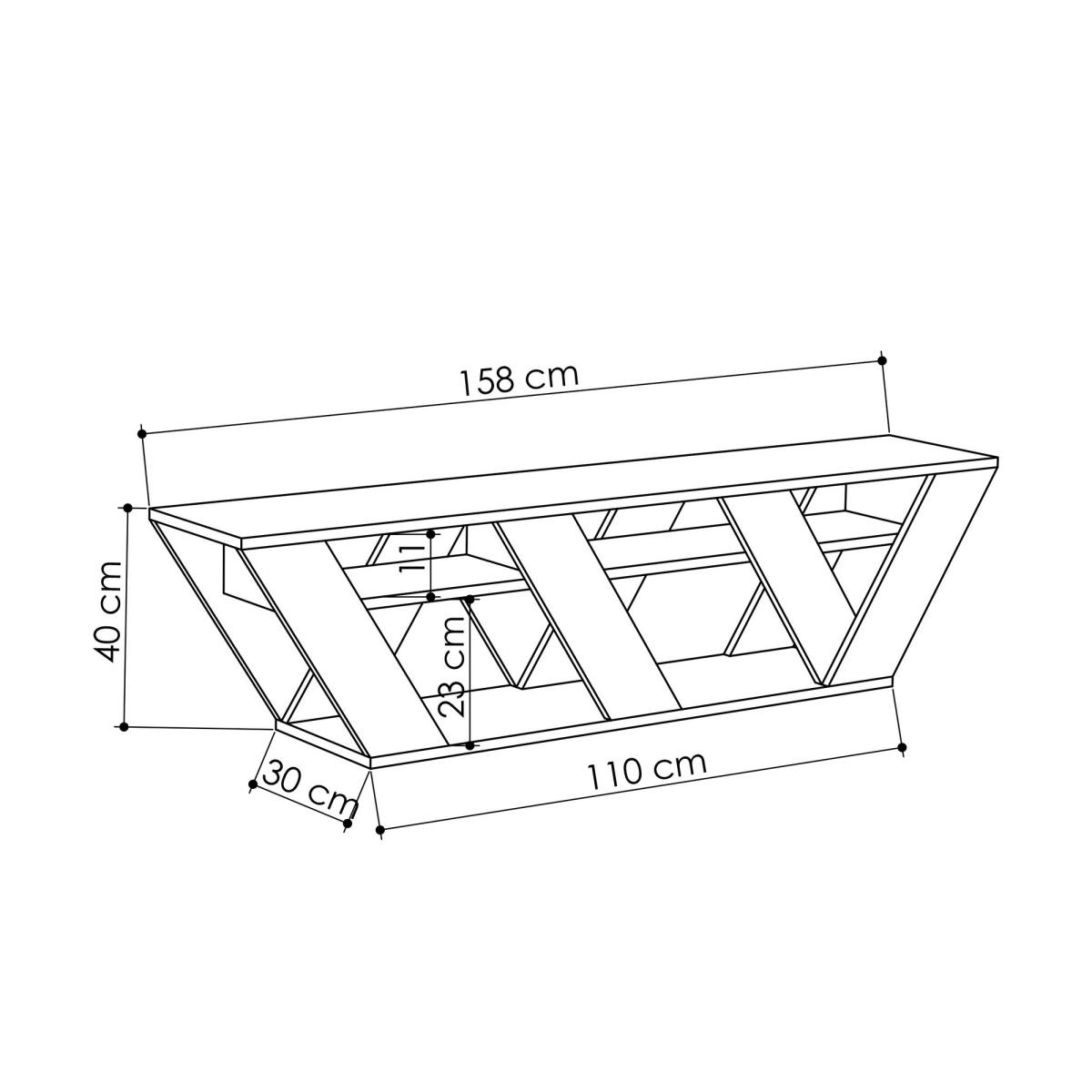 NORDVÄRK Ralla TV-bord, m. 1 hylde, produktbillede 2 af 2, TV-borde hos HomeNordic