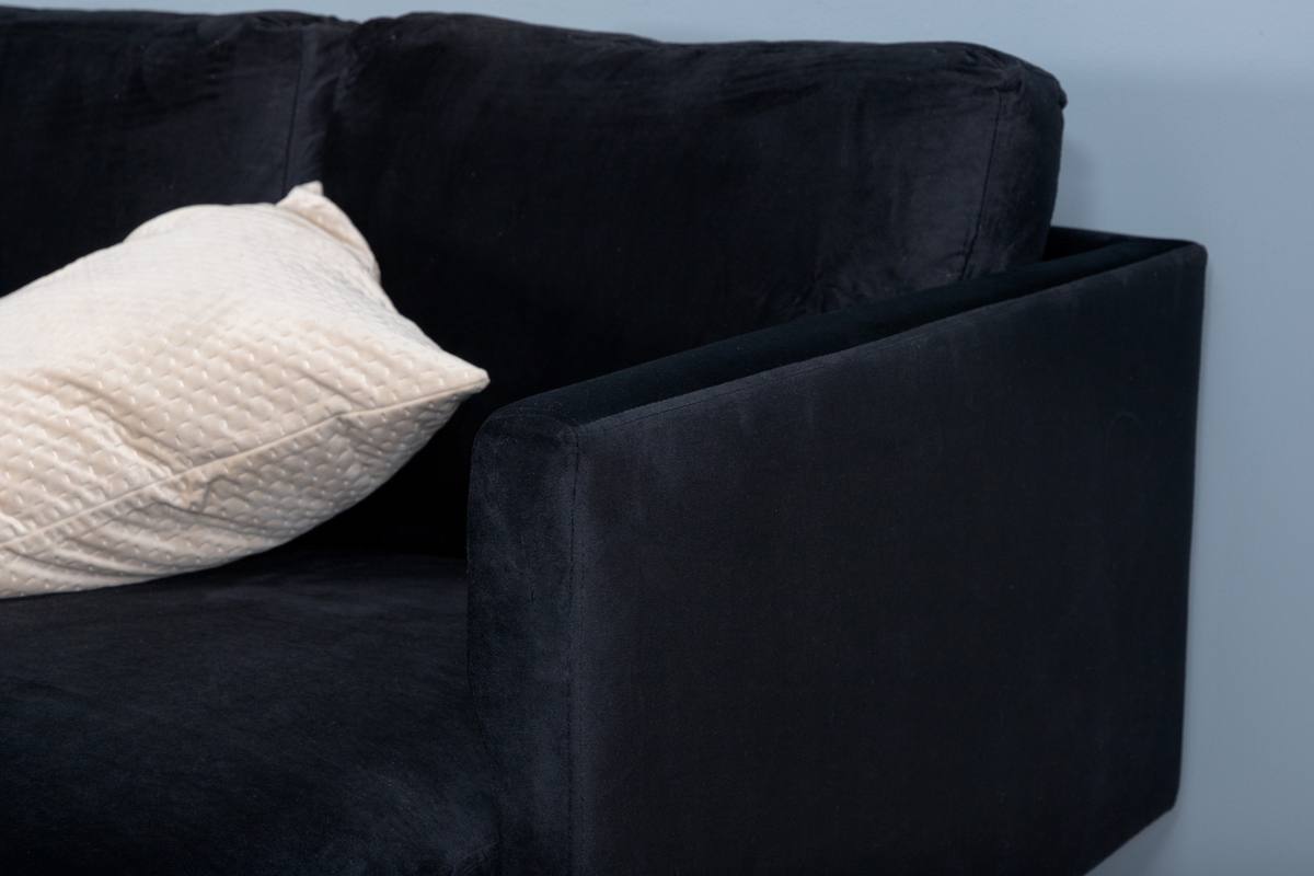 Polar - Sofa i U-form med sort fløjl – billede 6