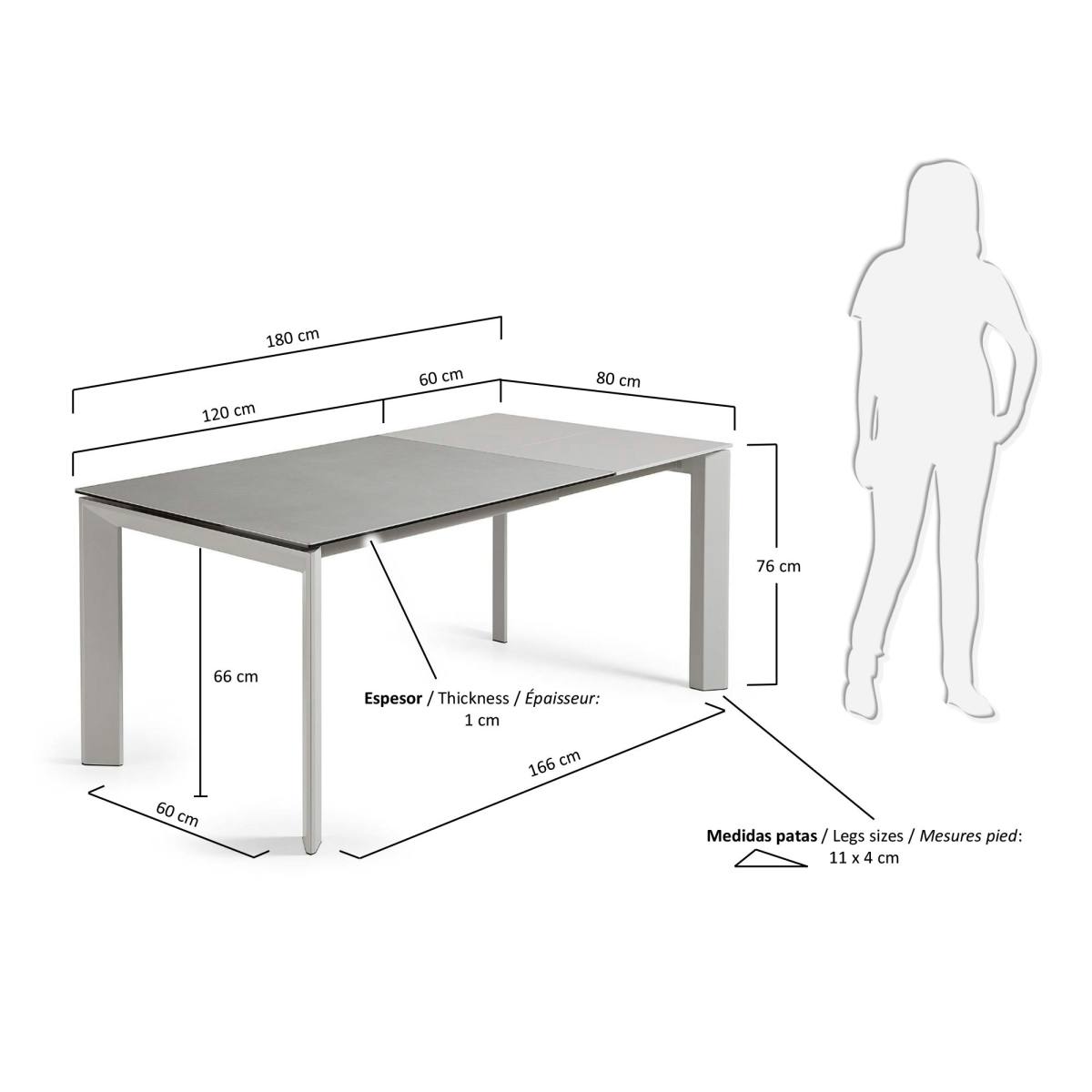 KAVE HOME Axis spisebord, m. butterflybordplade, produktbillede 2 af 4, Spiseborde hos HomeNordic