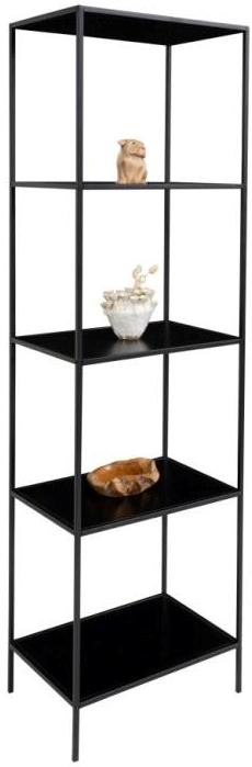 Valencia 50 cm reol i sort metalstel og med 5 sorte hylder., Reoler hos HomeNordic