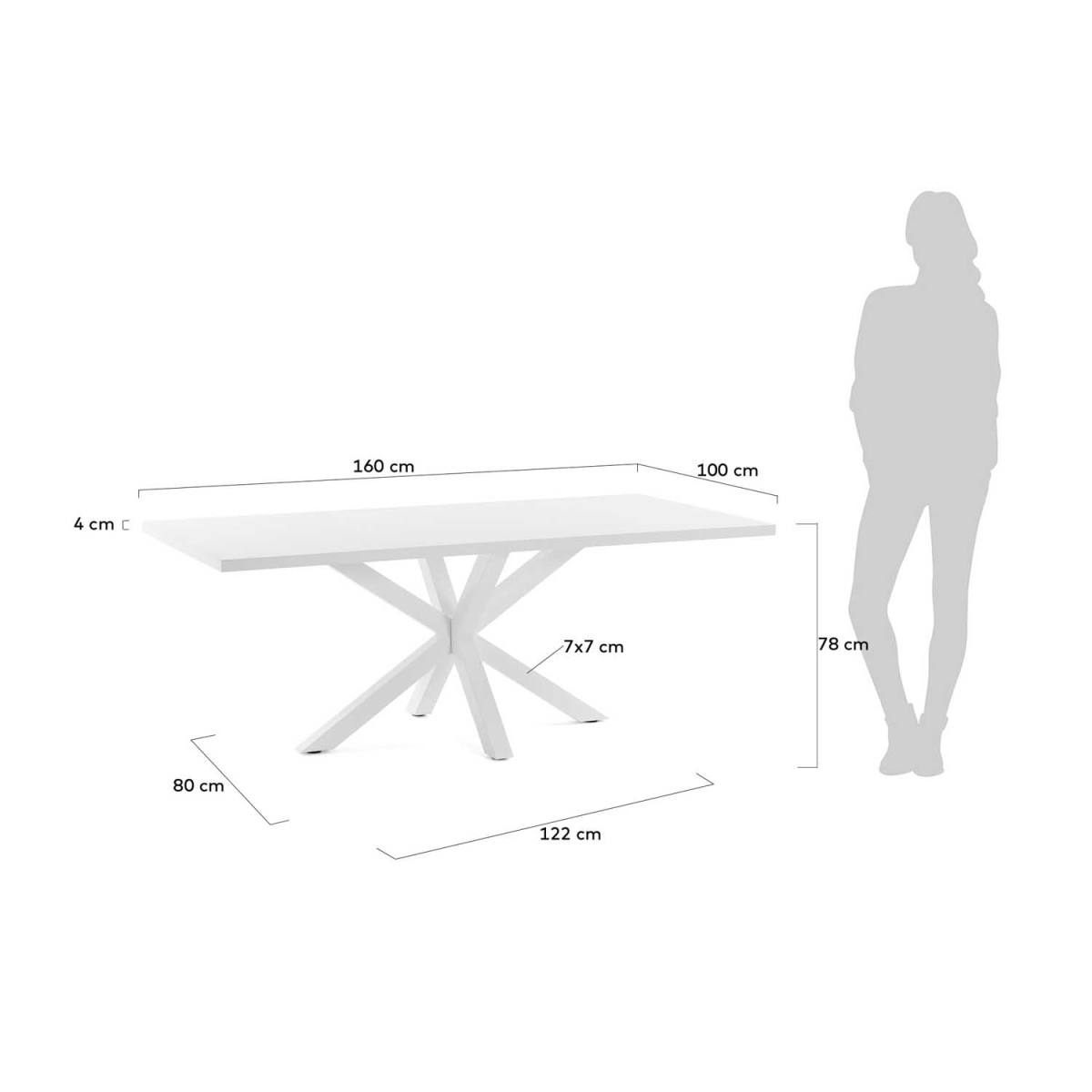 KAVE HOME rektangulær Arya spisebord, produktbillede 2 af 6, Spiseborde hos HomeNordic