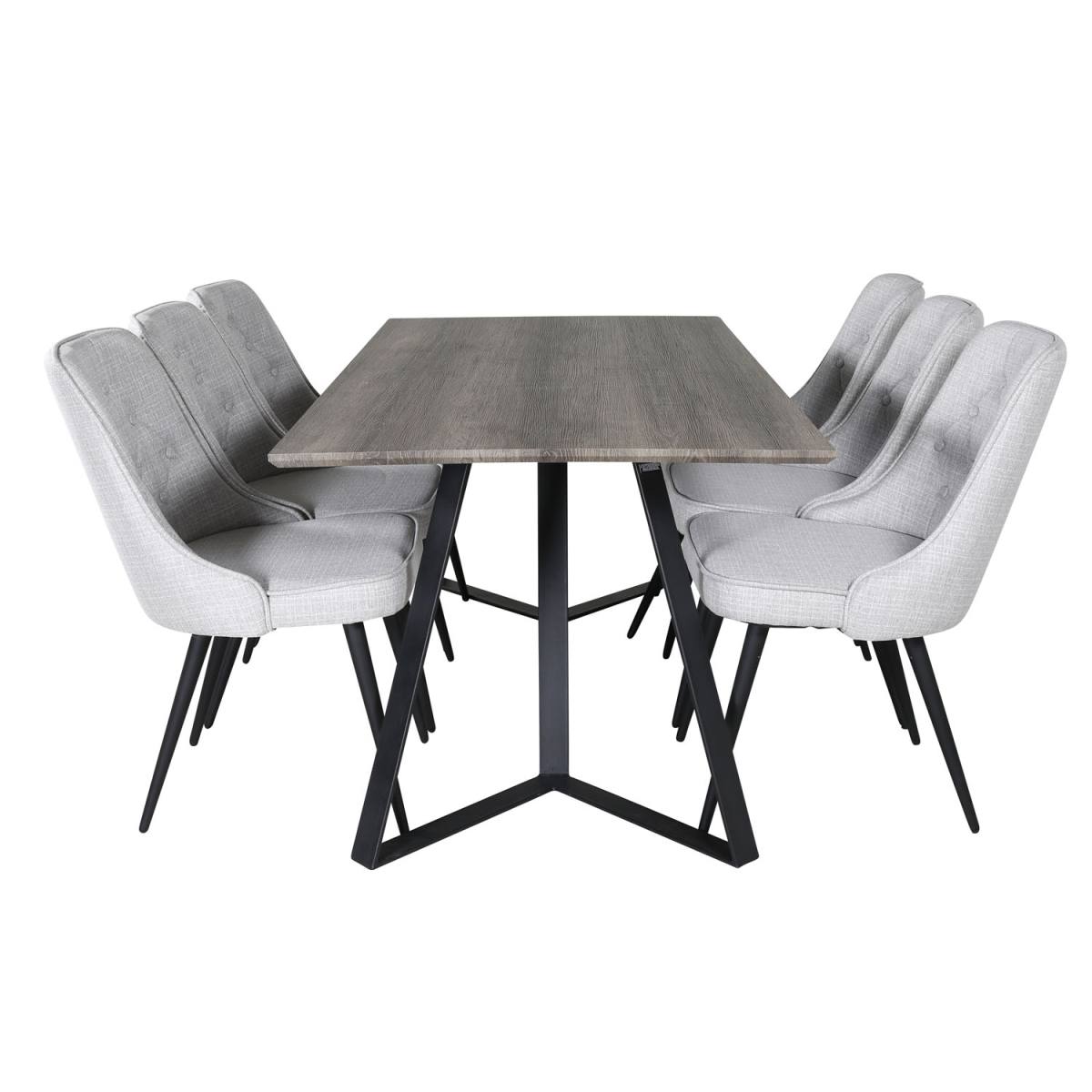 VENTURE DESIGN Marina spisebordssæt, m. 6 stole, Spiseborde hos HomeNordic