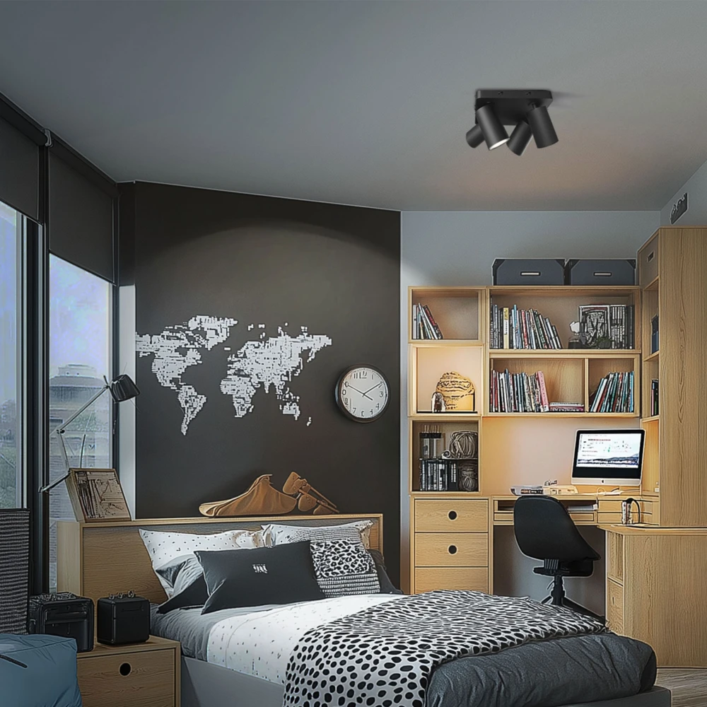 Loftlampe med 2x2 spots, GU10, produktbillede 3 af 3, Loftlamper hos HomeNordic
