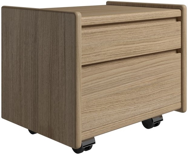 Krone sengebord 50 cm bred i egefiner med 2 skuffer, Sengeborde hos HomeNordic