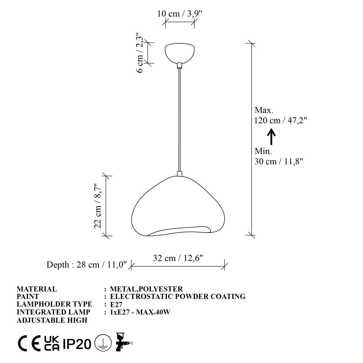 NORDVÄRK Lora-30-Nua loftlampe, produktbillede 2 af 6, Loftlamper hos HomeNordic