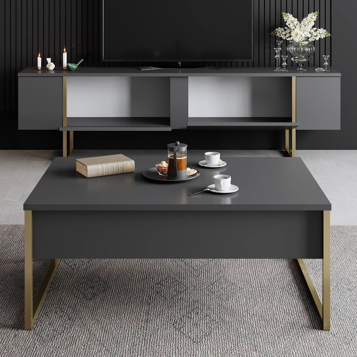 NORDVÄRK Luxe TV-bord, m. låger, produktbillede 5 af 6, TV-borde hos HomeNordic