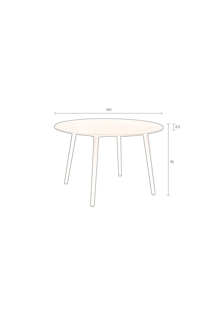 DUTCHBONE Clover spisebord, rund, produktbillede 2 af 6, Spiseborde hos HomeNordic