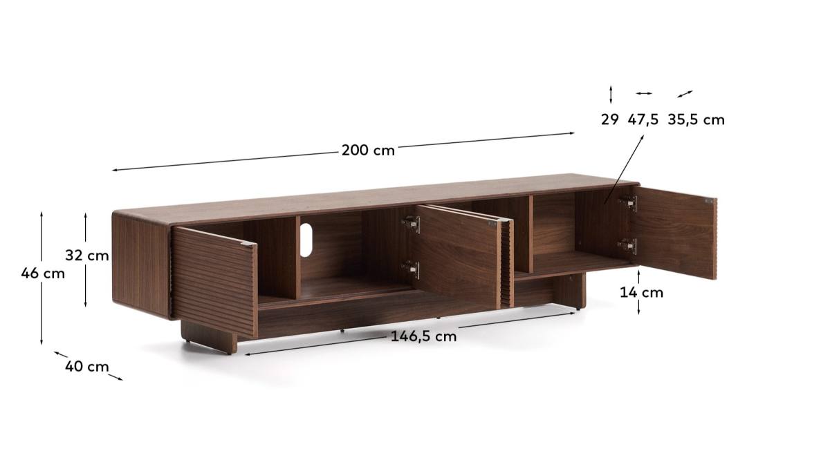 KAVE HOME Norlen TV-bord, m. 4 låger, produktbillede 2 af 10, TV-borde hos HomeNordic