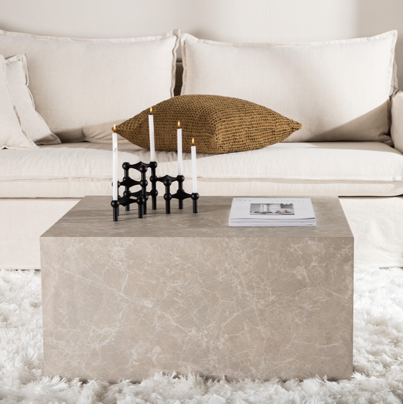 Blockit - Sofabord i marmor look, 60 x 80 cm., Moderne designs hos HomeNordic