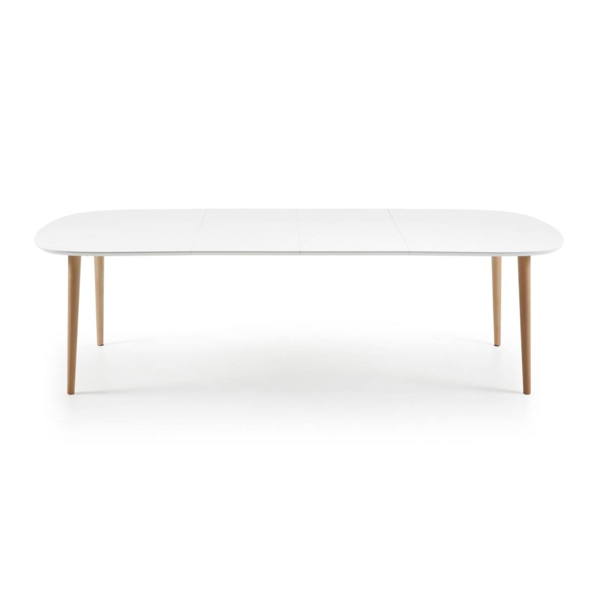 KAVE HOME Oqui spisebord m. tillægsplader, ovalt, hvid MDF 160 (260) x, produktbillede 5 af 8, Spiseborde hos HomeNordic