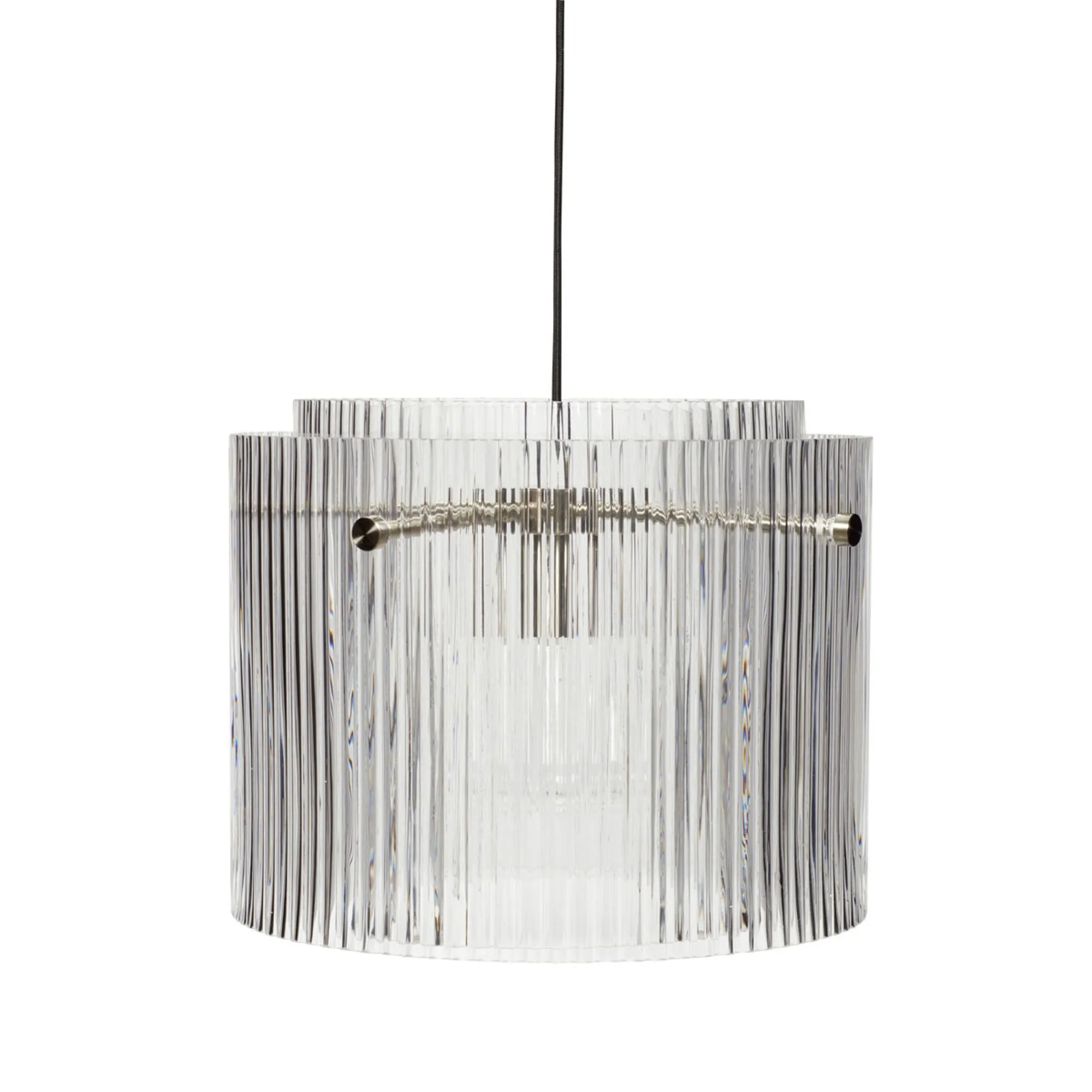 Ripple - Lampe i klar/nikkel glas/metal, Loftlamper hos HomeNordic