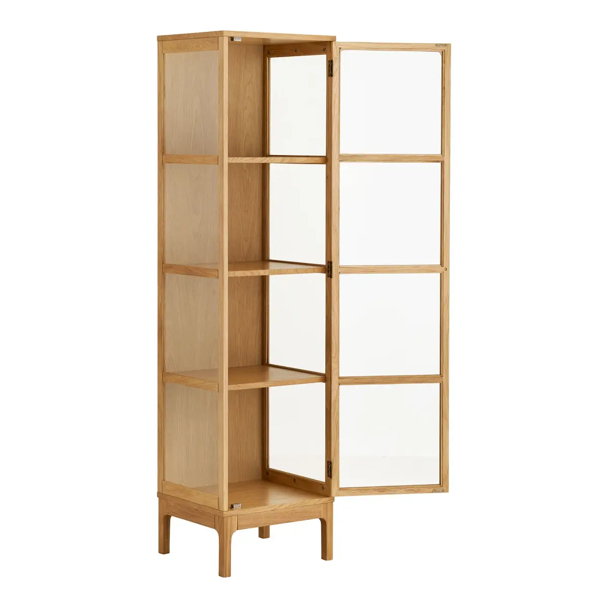 Zamora Vitrineskab - Vitrineskab, 1 Glaslåge, Eg/Egefiner/Hærdet Glas, Natur 47X40X180 Cm – billede 4