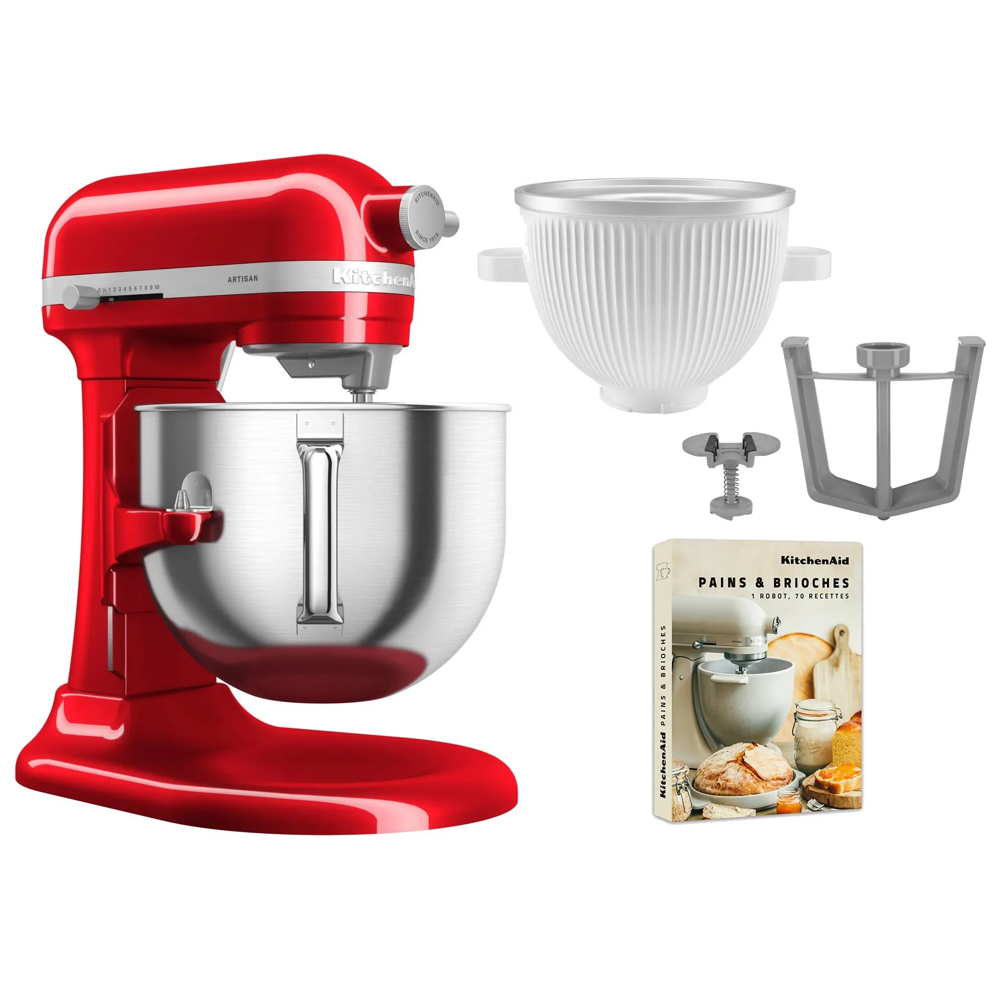 Artisan 5KSM70SHXE køkkenmaskine 6,6 liter + 5KSMICM Ice Cream Maker, Røremaskiner hos HomeNordic