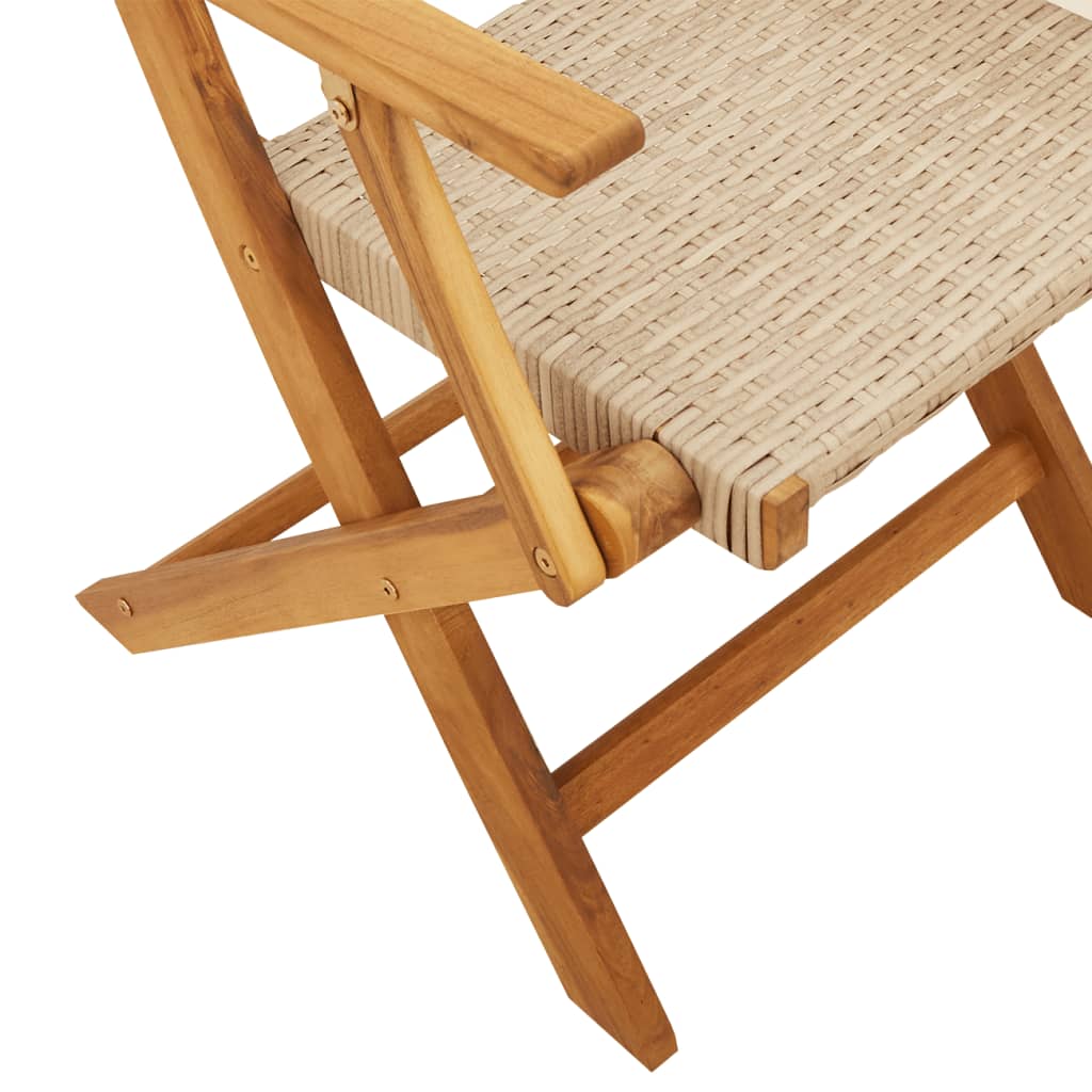 Havestole Massivt Akacietræ Og Polyrattan, produktbillede 10 af 22, Havestole i akacietræ hos HomeNordic