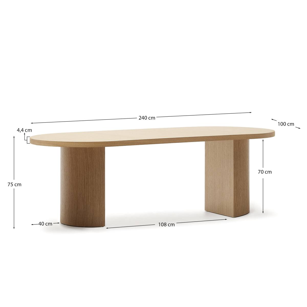 KAVE HOME Nealy spisebord, oval, produktbillede 2 af 6, Spiseborde hos HomeNordic
