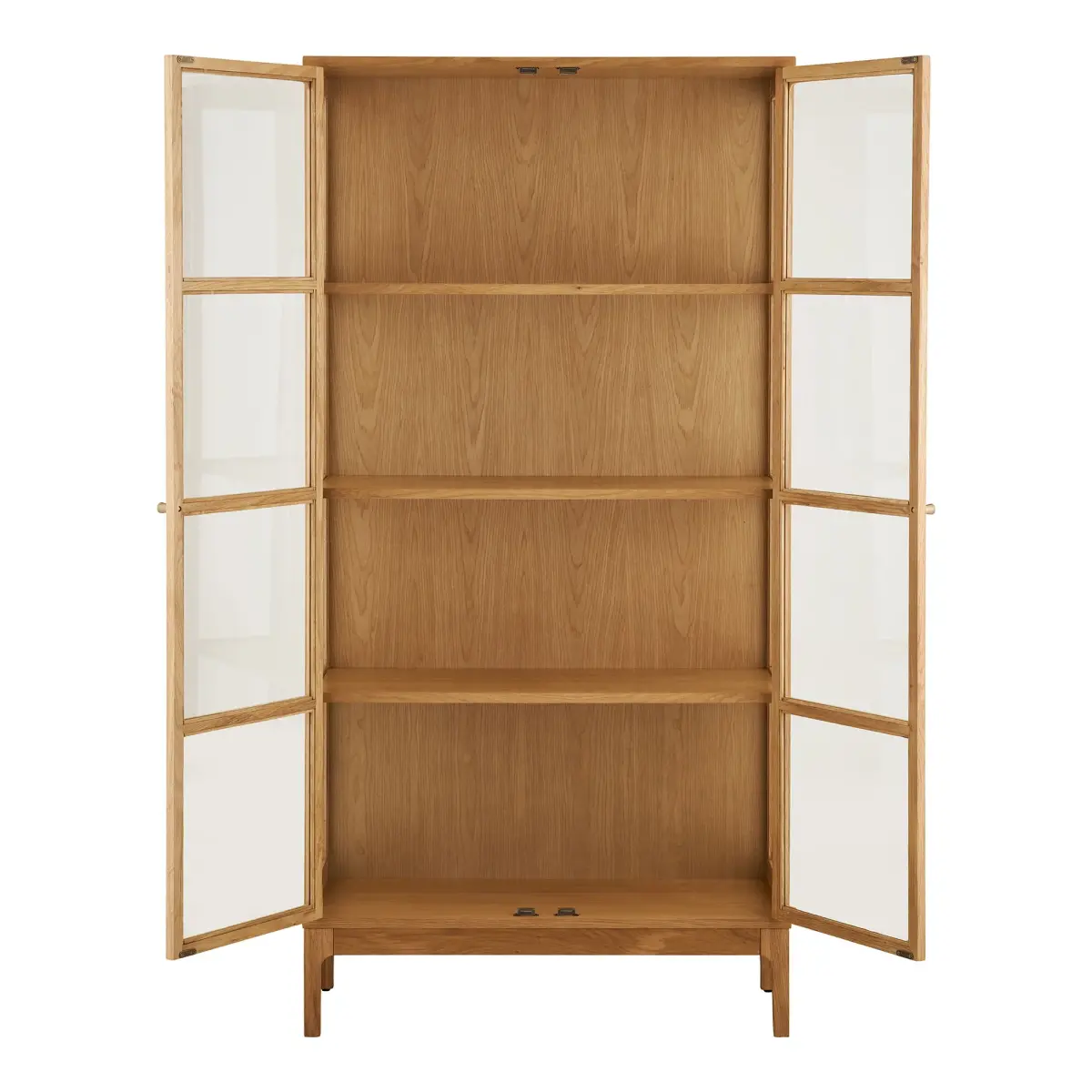 Zamora Vitrineskab - Vitrineskab, 2 Glaslåger, 3 Hylder, Eg/Egefiner/Hærdet Glas, Natur 40X90X180 Cm – billede 3