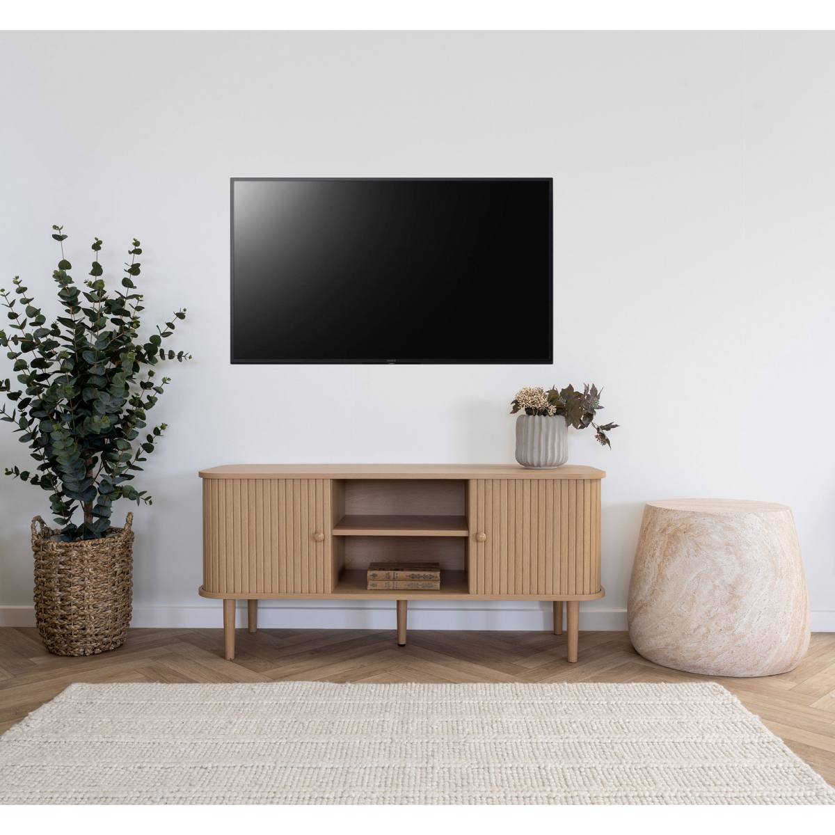 HOUSE NORDIC Nikko TV-bænk, m. 2 skydelåger og 1 hylde, produktbillede 7 af 7, TV-borde hos HomeNordic