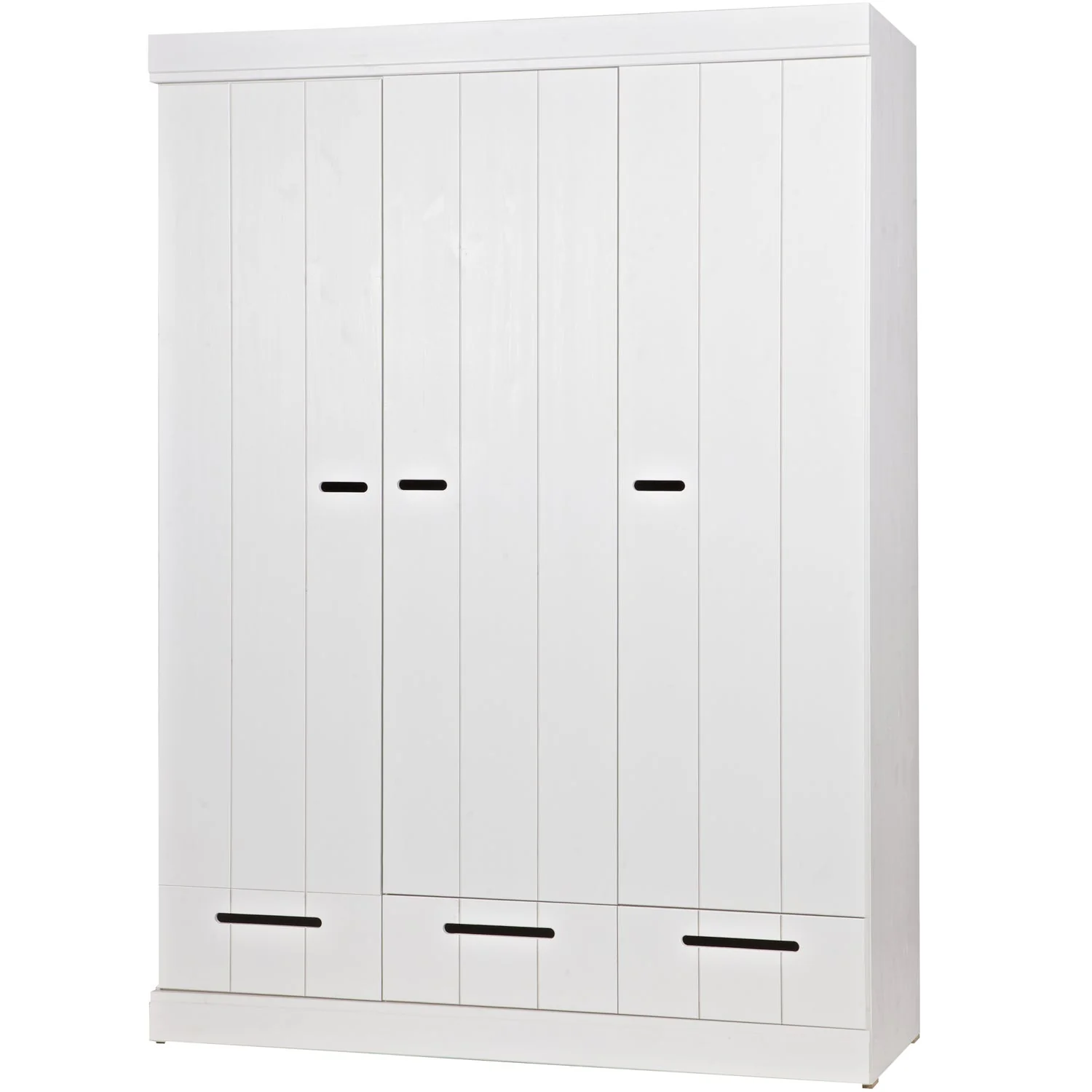 WOOOD - Connect 3-Dørs Skab, Hvid FSC 195x140x53 cm, Garderobeskabe hos HomeNordic