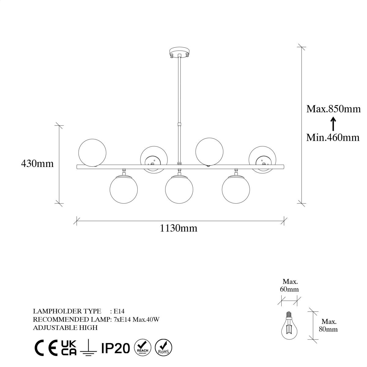LUMI Olymphia loftlampe, produktbillede 2 af 6, Loftlamper hos HomeNordic