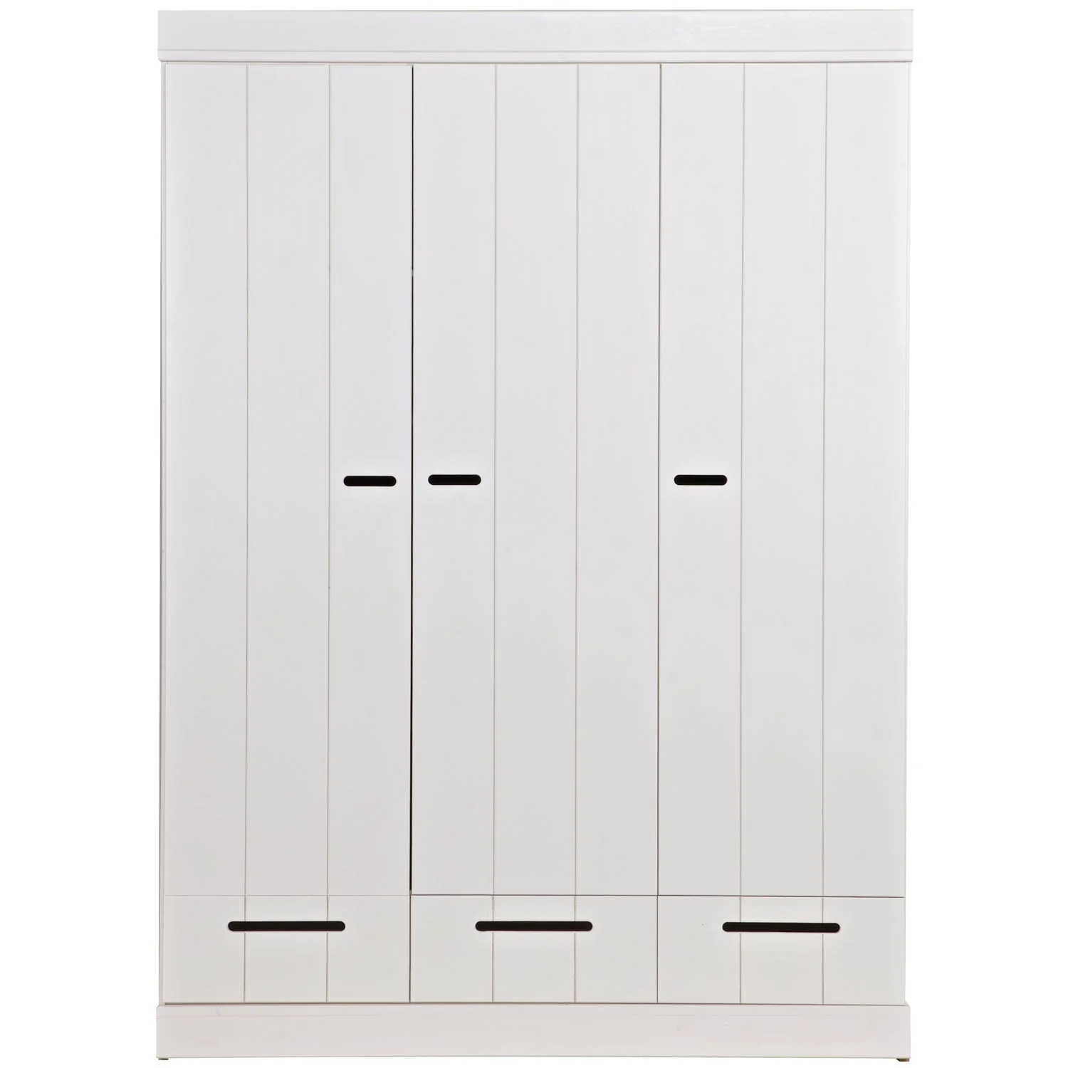 WOOOD - Connect 3-Dørs Skab, Hvid FSC 195x140x53 cm, produktbillede 4 af 7, Garderobeskabe hos HomeNordic