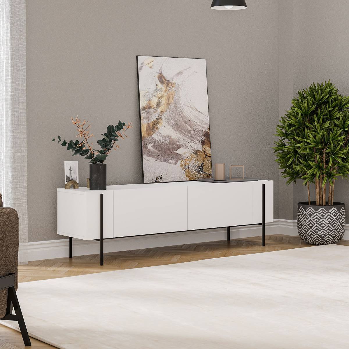 NORDVÄRK Herman TV-bord, m. 2 låger, produktbillede 7 af 8, TV-borde hos HomeNordic
