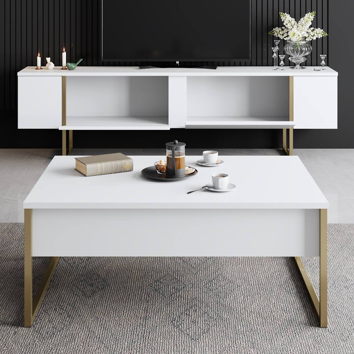 NORDVÄRK Luxe TV-bord, m. låger, produktbillede 5 af 6, TV-borde hos HomeNordic