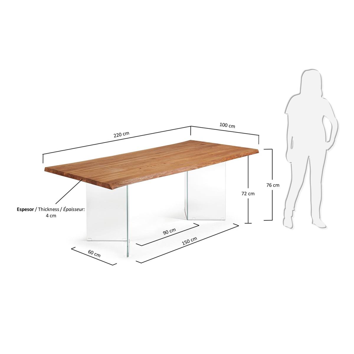 KAVE HOME Levik spisebord, produktbillede 2 af 9, Spiseborde hos HomeNordic