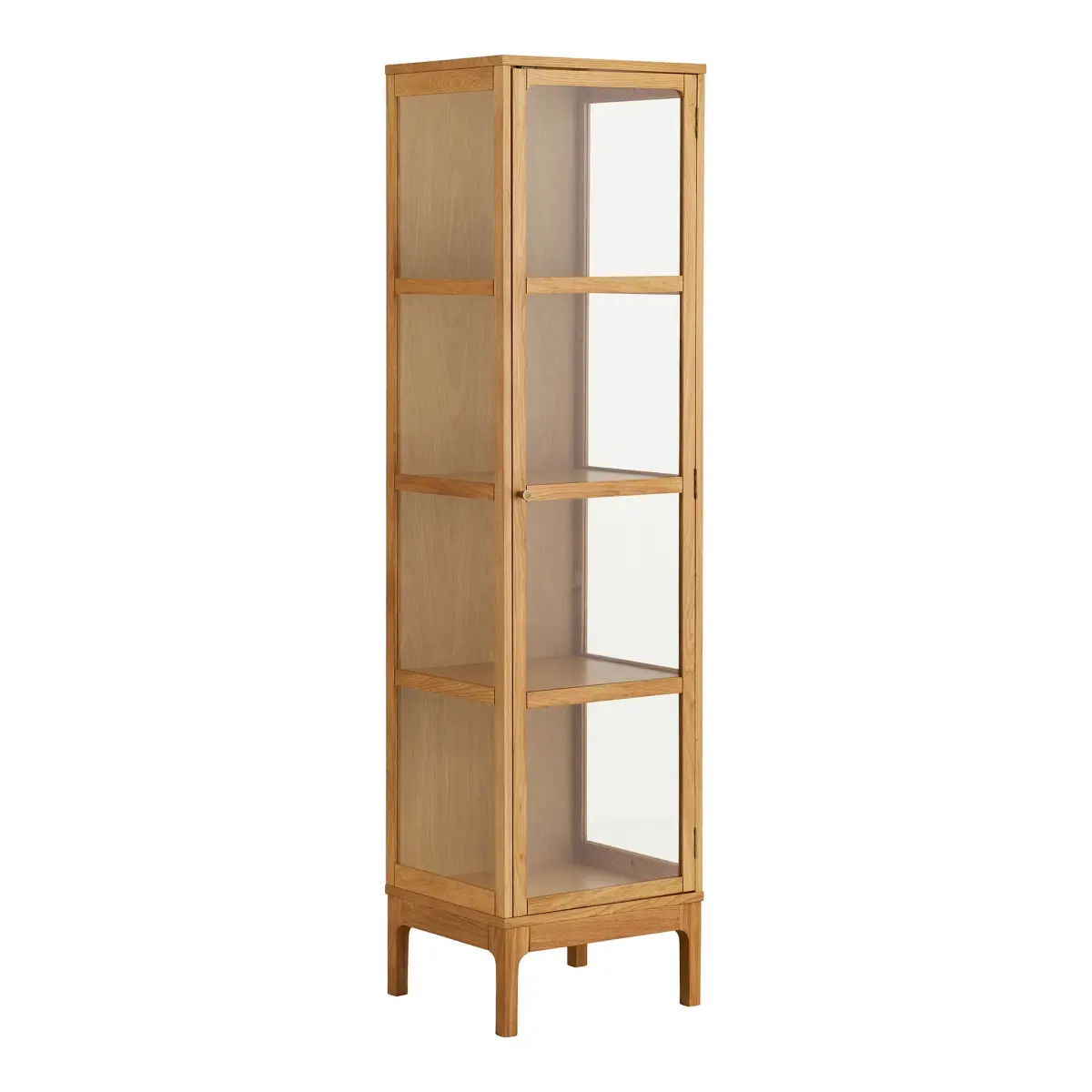 Zamora Vitrineskab - Vitrineskab, 1 Glaslåge, Eg/Egefiner/Hærdet Glas, Natur 47X40X180 Cm – billede 2