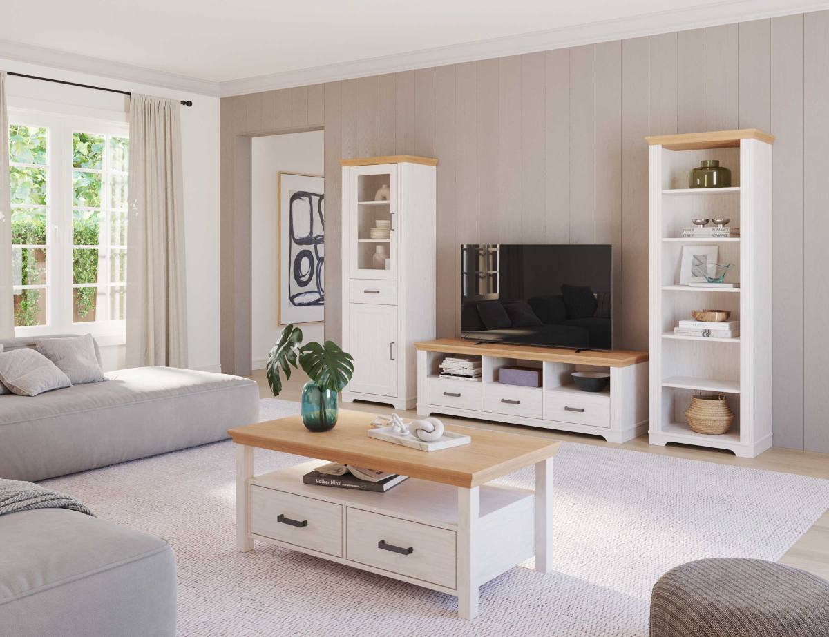 NORDIC LIVING COLLECTION TV-bord, m. 3 åbne rum og 3 skuffer, produktbillede 5 af 5, TV-borde hos HomeNordic