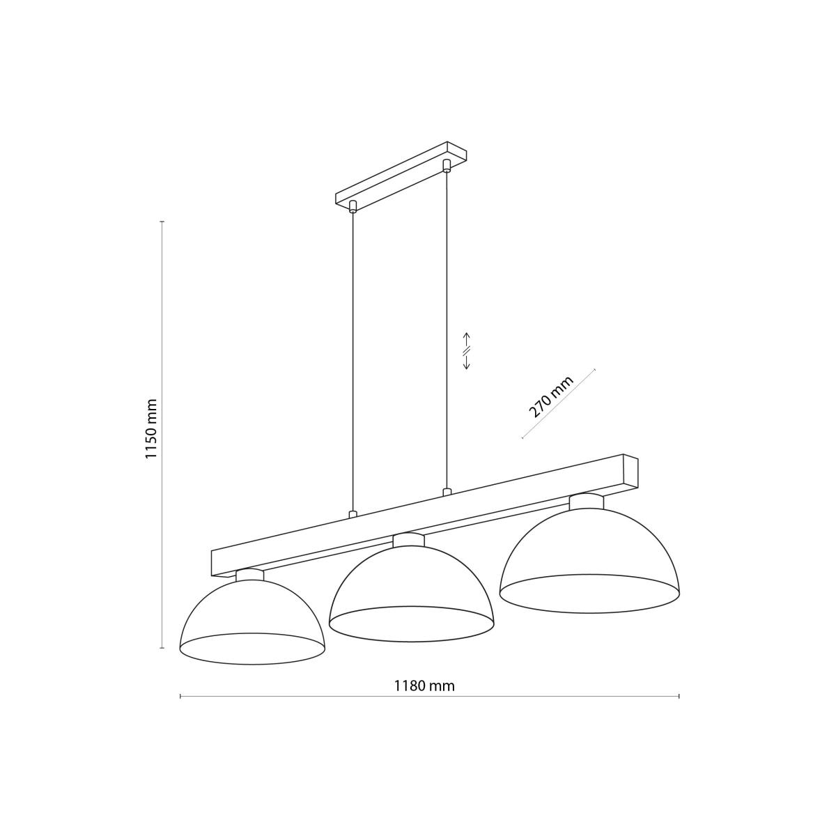 TK Oslo loftlampe, m. 3 skærme, produktbillede 2 af 9, Loftlamper hos HomeNordic