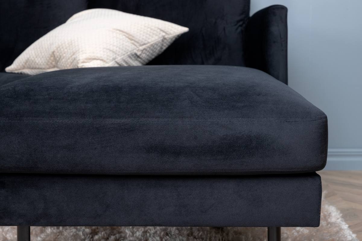 Polar - Sofa i U-form med sort fløjl – billede 8